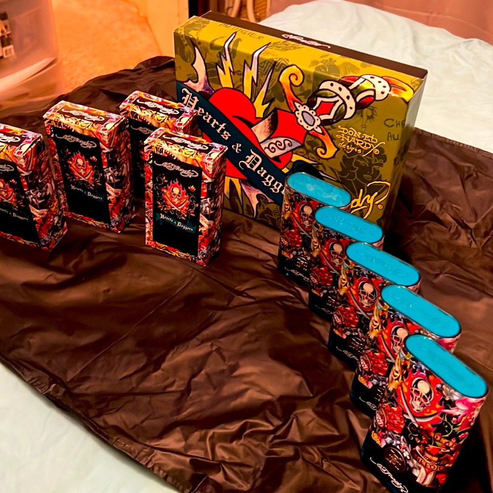 🔥ED HARDY COLOGNE Y2K HUGE BUNDLE COLLECTIBLE BOTTLE AND BOX LOT